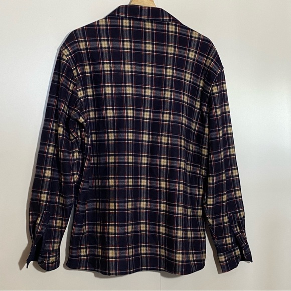 Men’s plaid checkered button down collared flannel shirt blue black white red - Picture 2 of 8